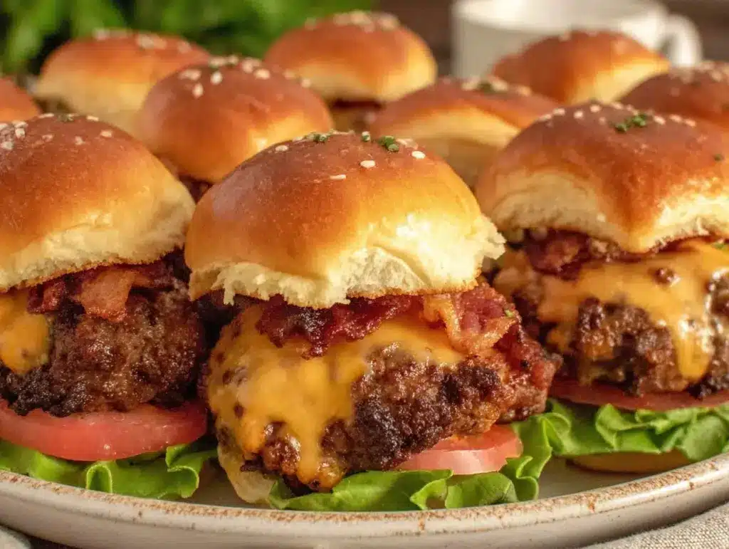 bacon cheeseburger sliders - featured image