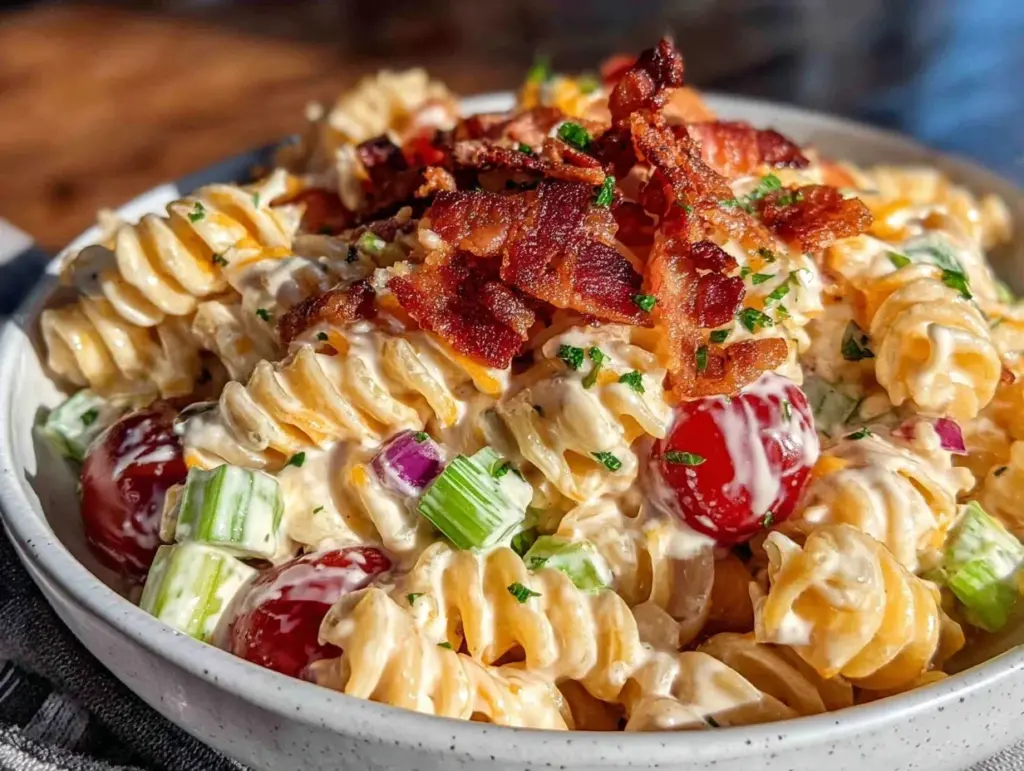 bacon ranch pasta salad - featured image
