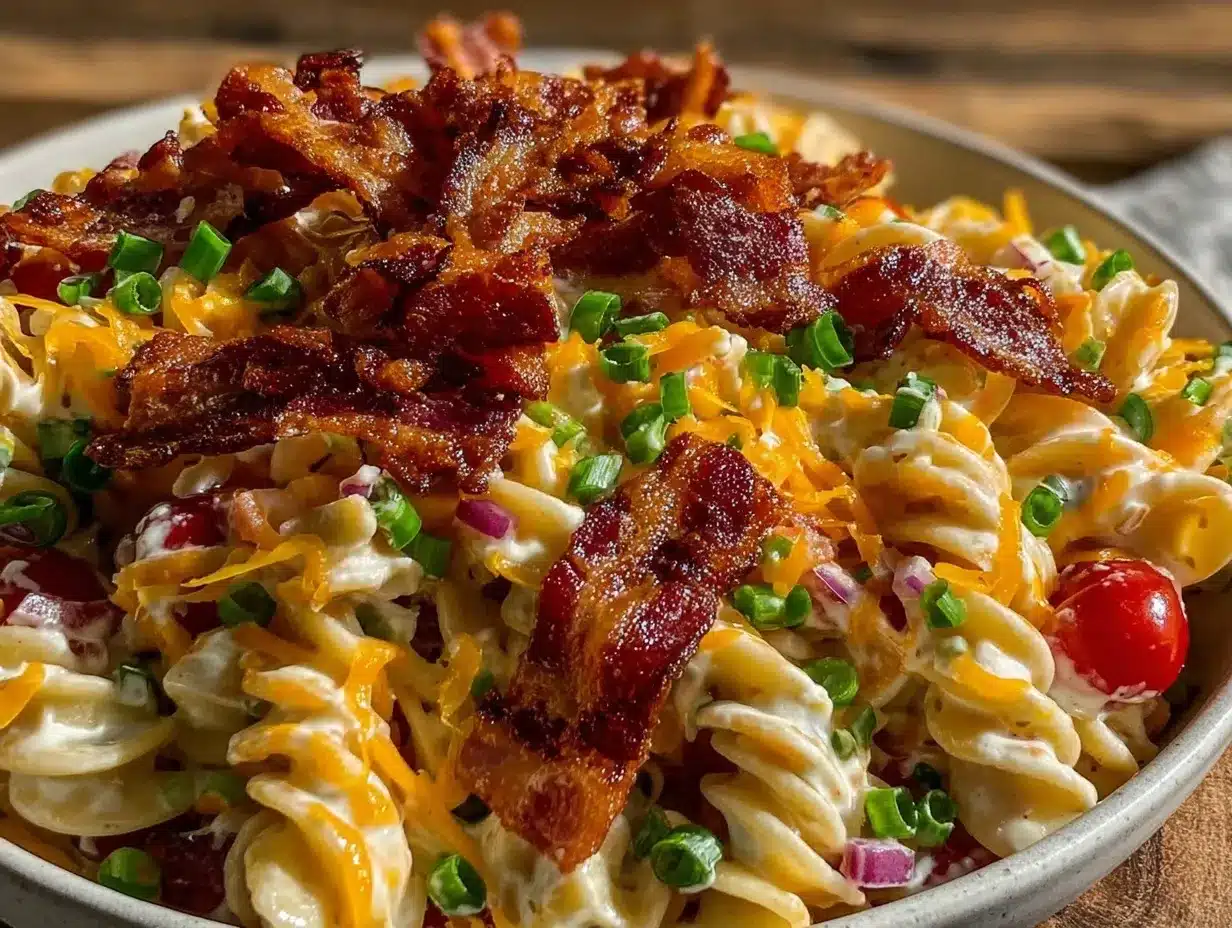 bacon ranch pasta salad preparation steps