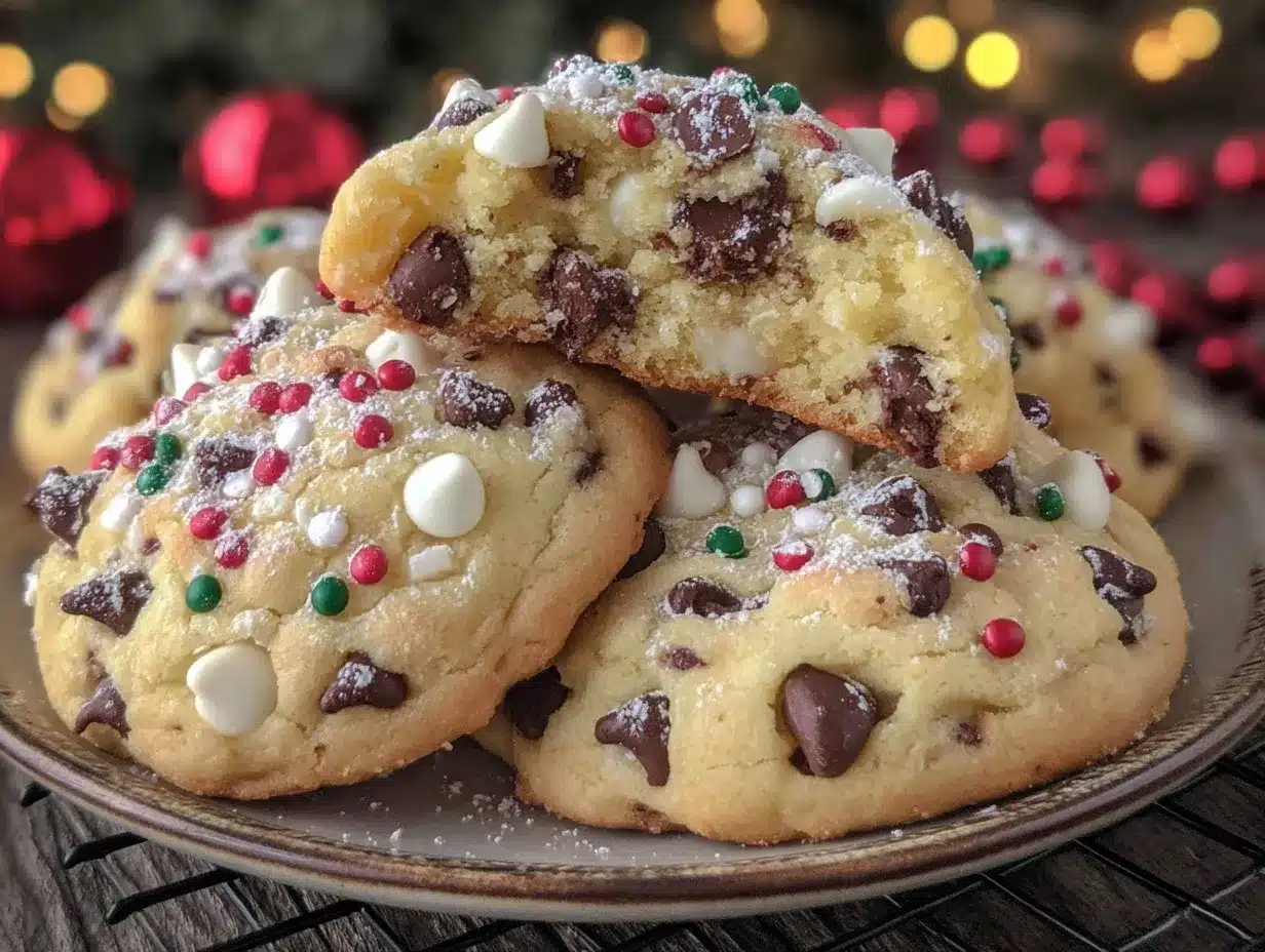 chocolate chip Christmas cookies preparation steps