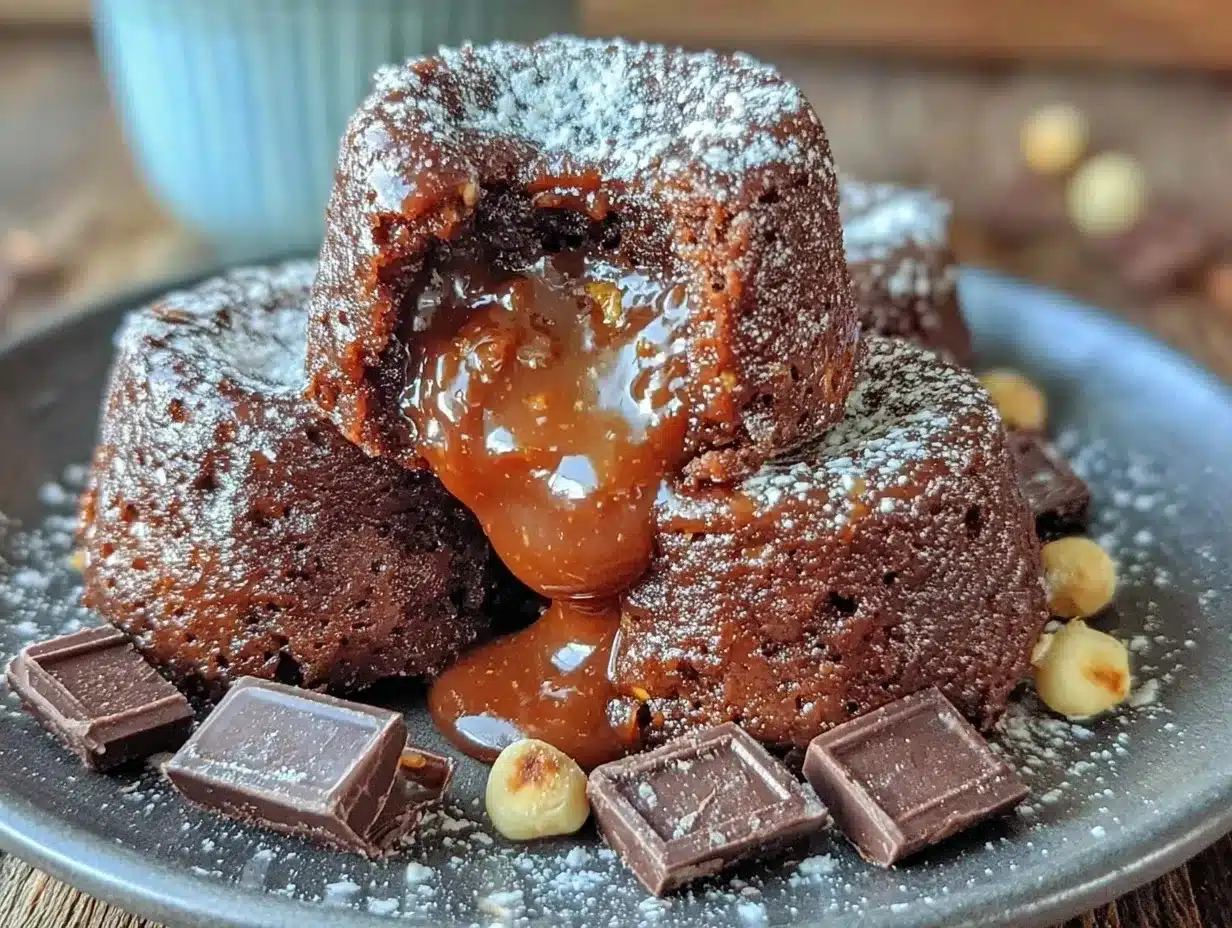 chocolate hazelnut lava cakes preparation steps