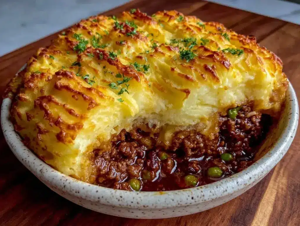 comforting cottage pie with cheddar crust - featured image