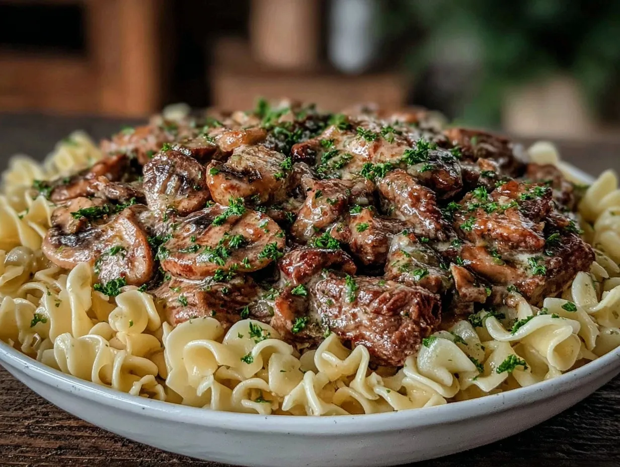 cozy classic 60s beef stroganoff recipe preparation steps