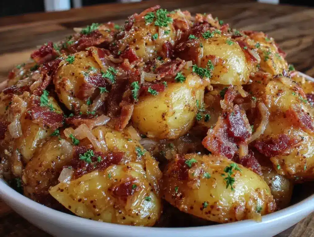 cozy german potato salad recipe - featured image