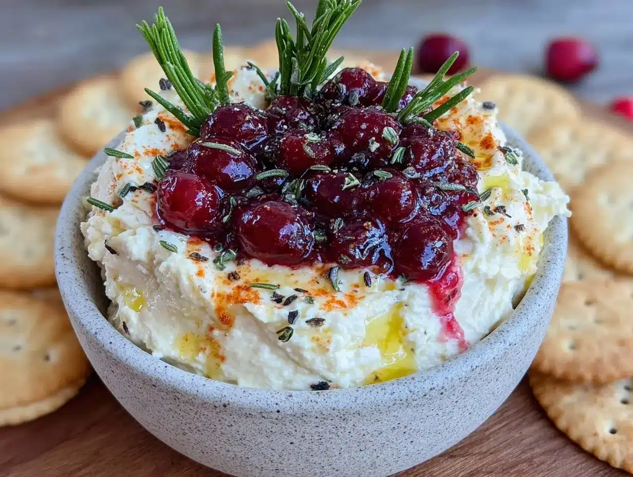 Cranberry Whipped Feta Dip preparation steps