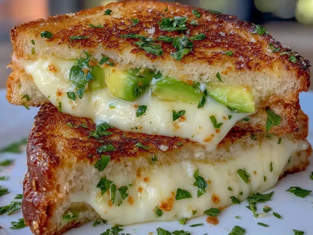 Creamy Avocado Grilled Cheese Sandwich preparation steps