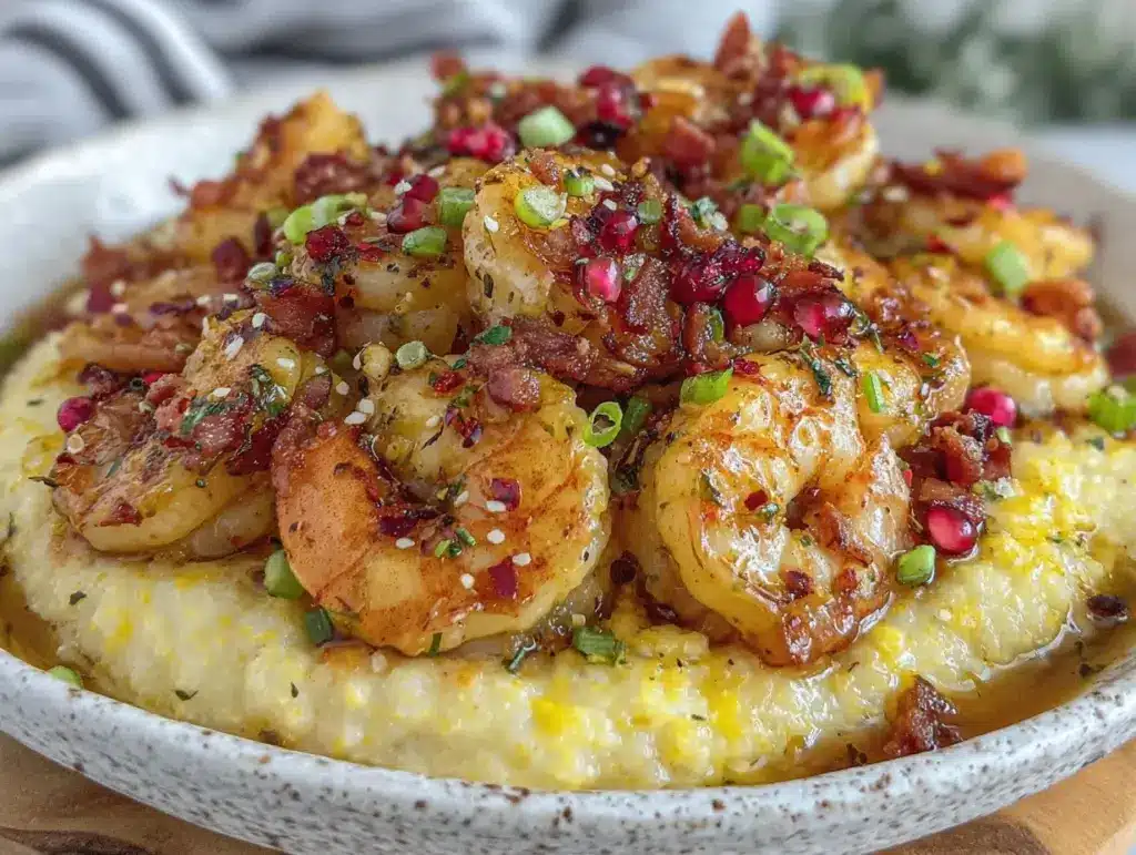 creamy brunch-style shrimp and grits - featured image