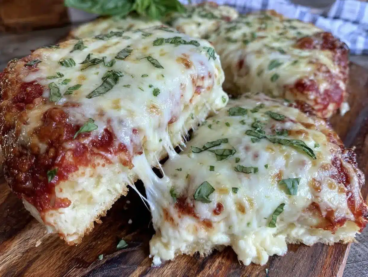 creamy cheese pull pizza preparation steps