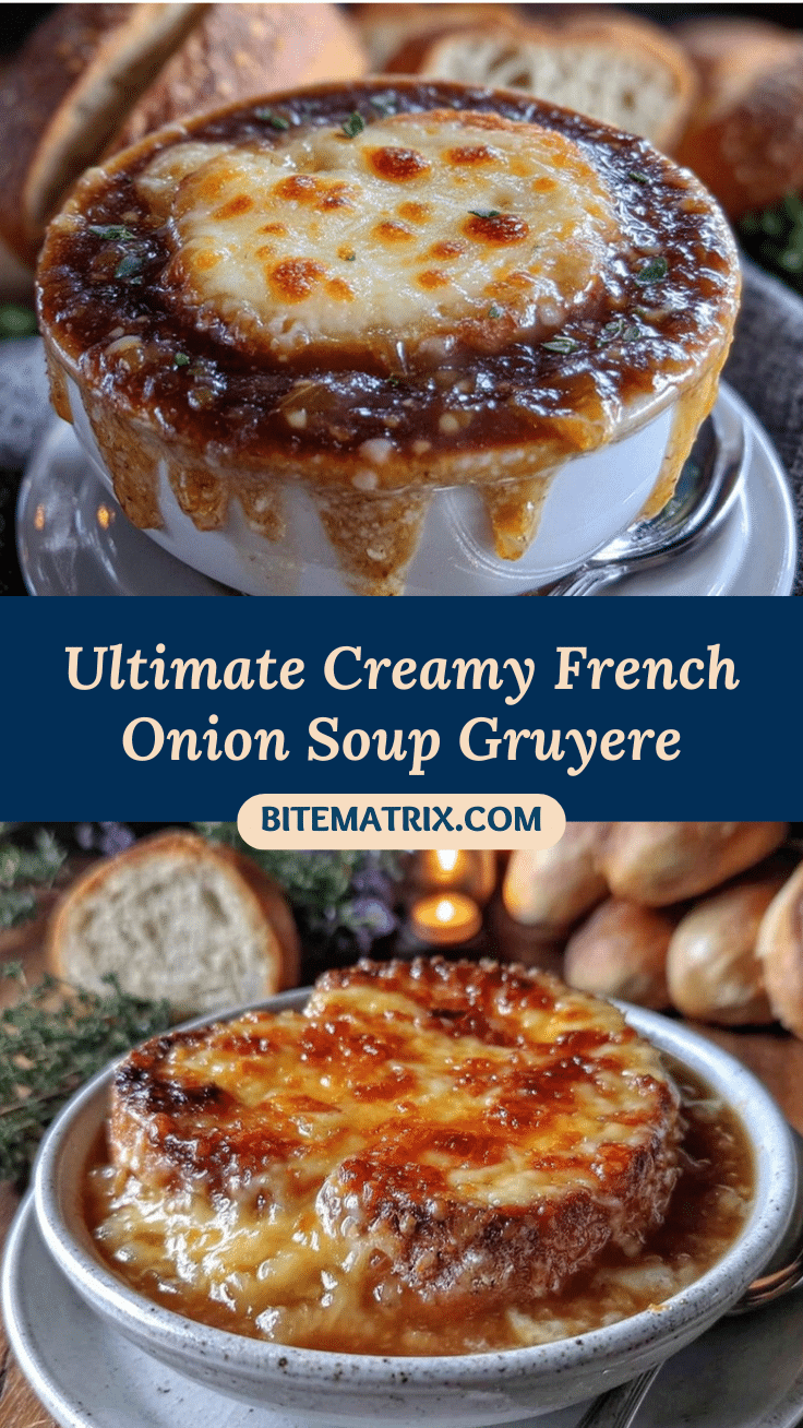 creamy French onion soup with Gruyere recipe