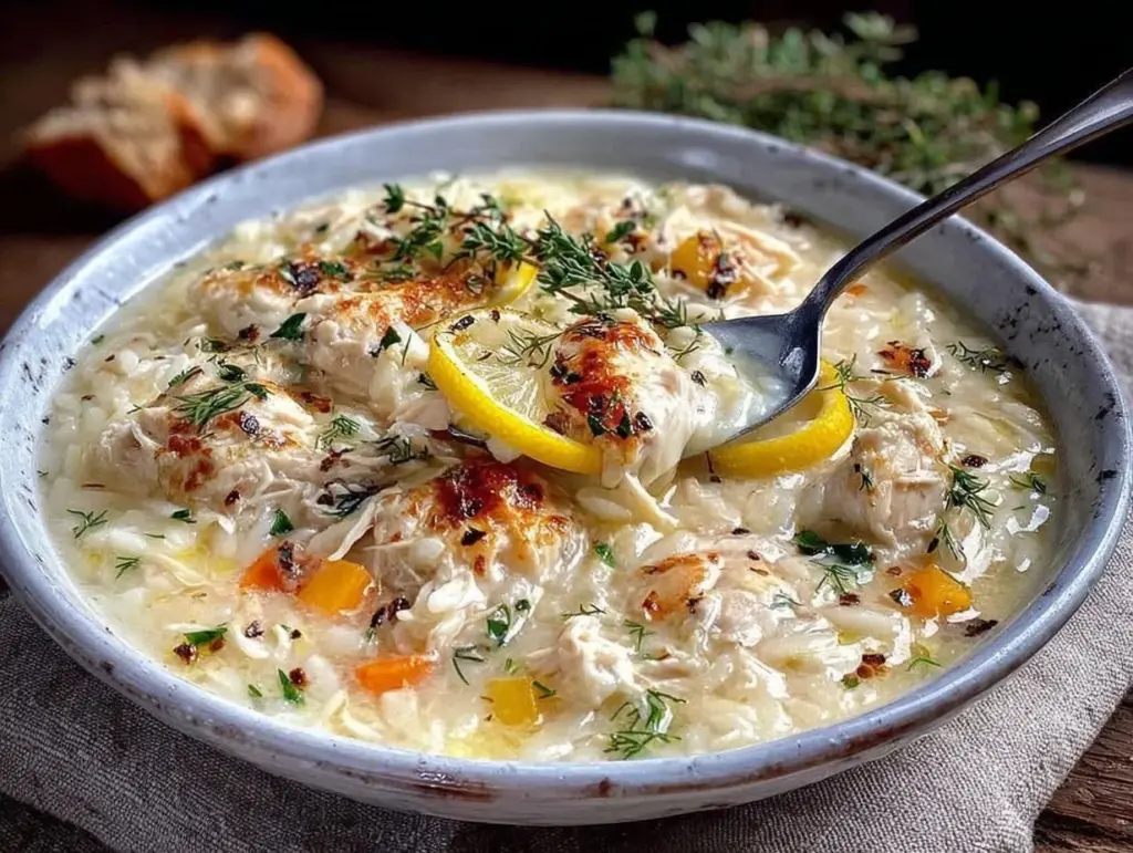 creamy Greek lemon chicken soup - featured image
