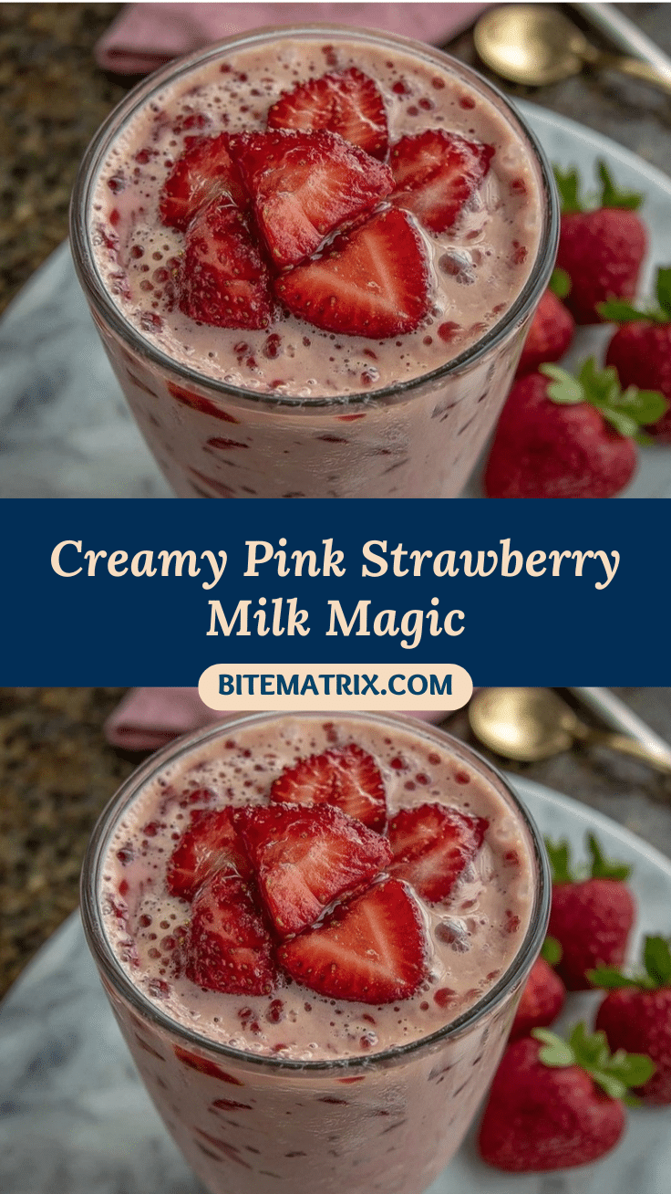 creamy pink strawberry milk recipe