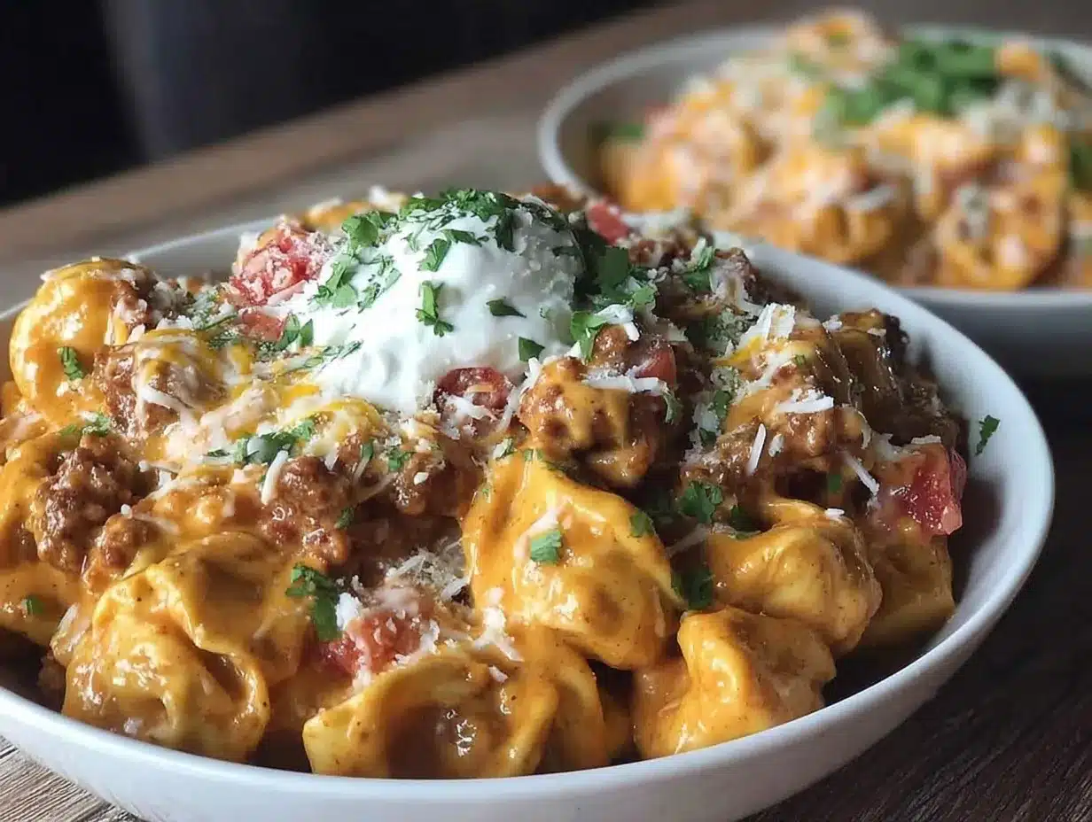 Creamy Taco Tortellini Skillet preparation steps