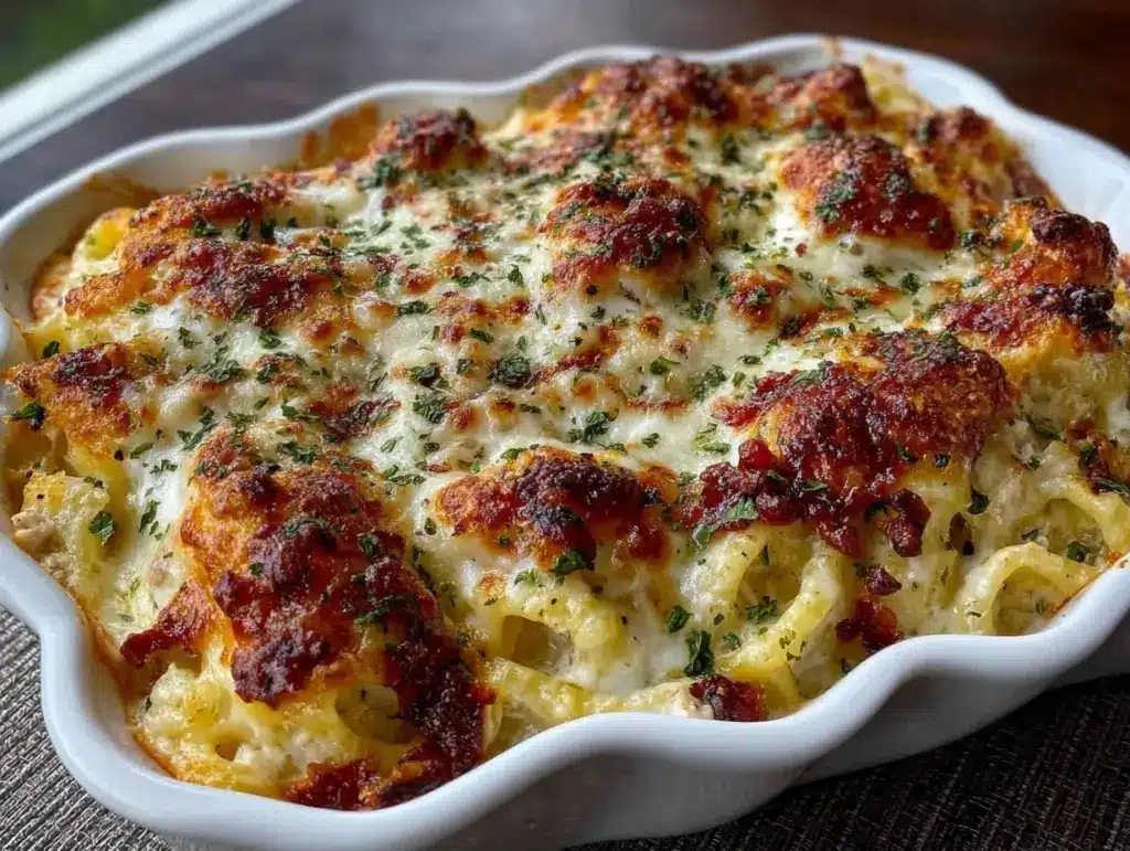 creamy turkey casserole bake - featured image