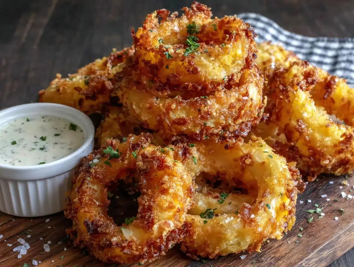 crispy air fryer onion rings preparation steps