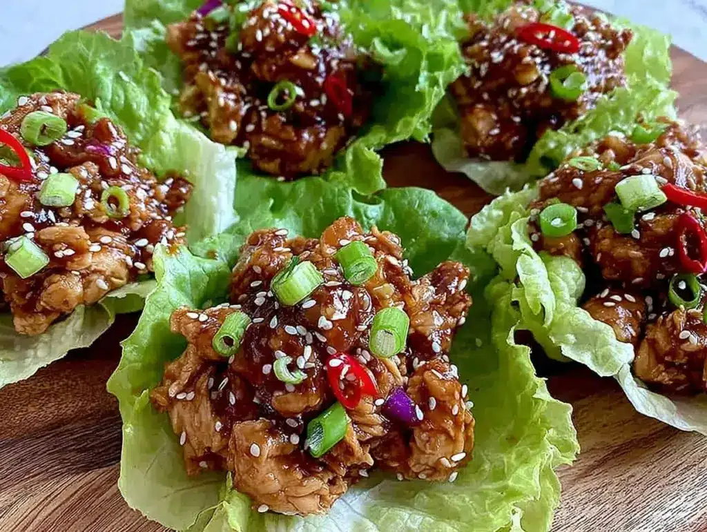 crispy Asian chicken lettuce wraps - featured image