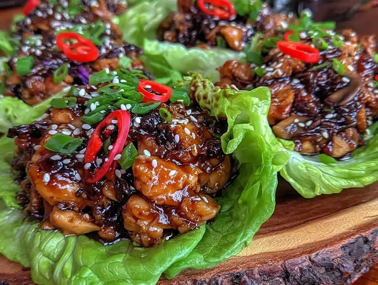 crispy Asian chicken lettuce wraps preparation steps