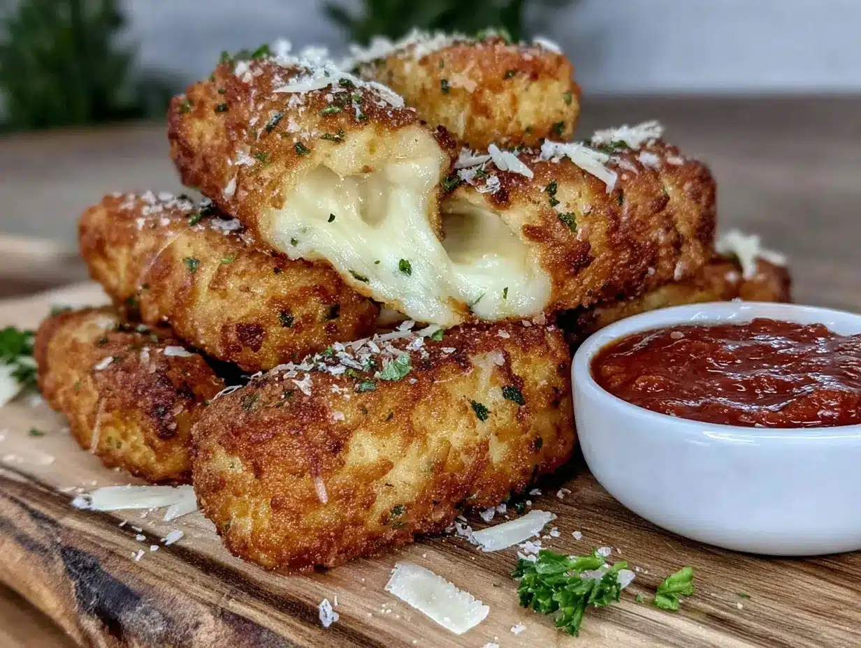 crispy fried mozzarella sticks preparation steps