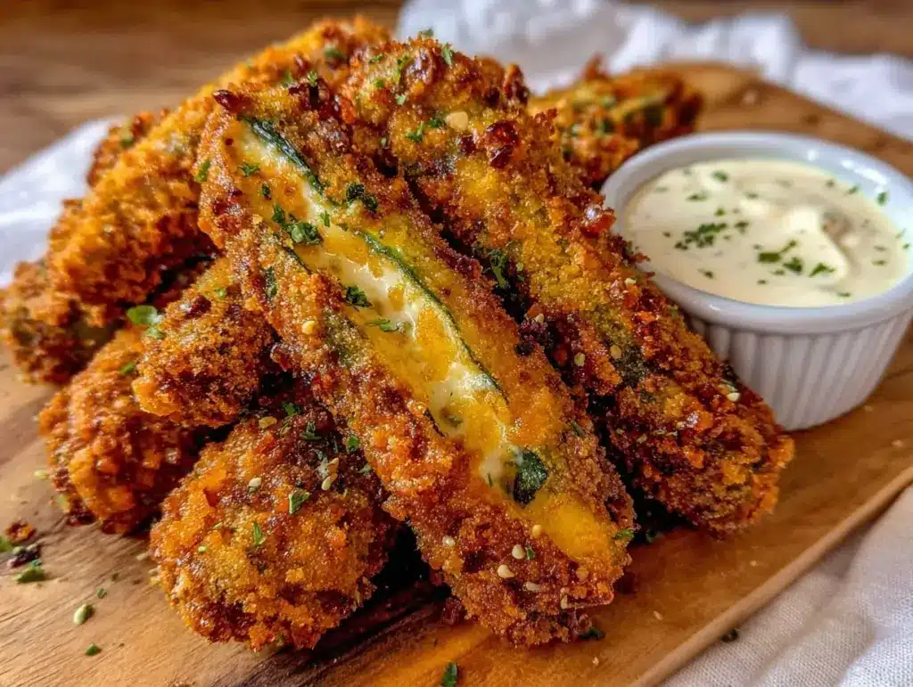 crispy fried pickle spears - featured image