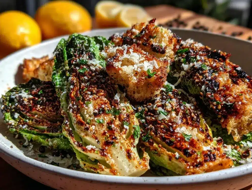 crispy grilled caesar salad - featured image