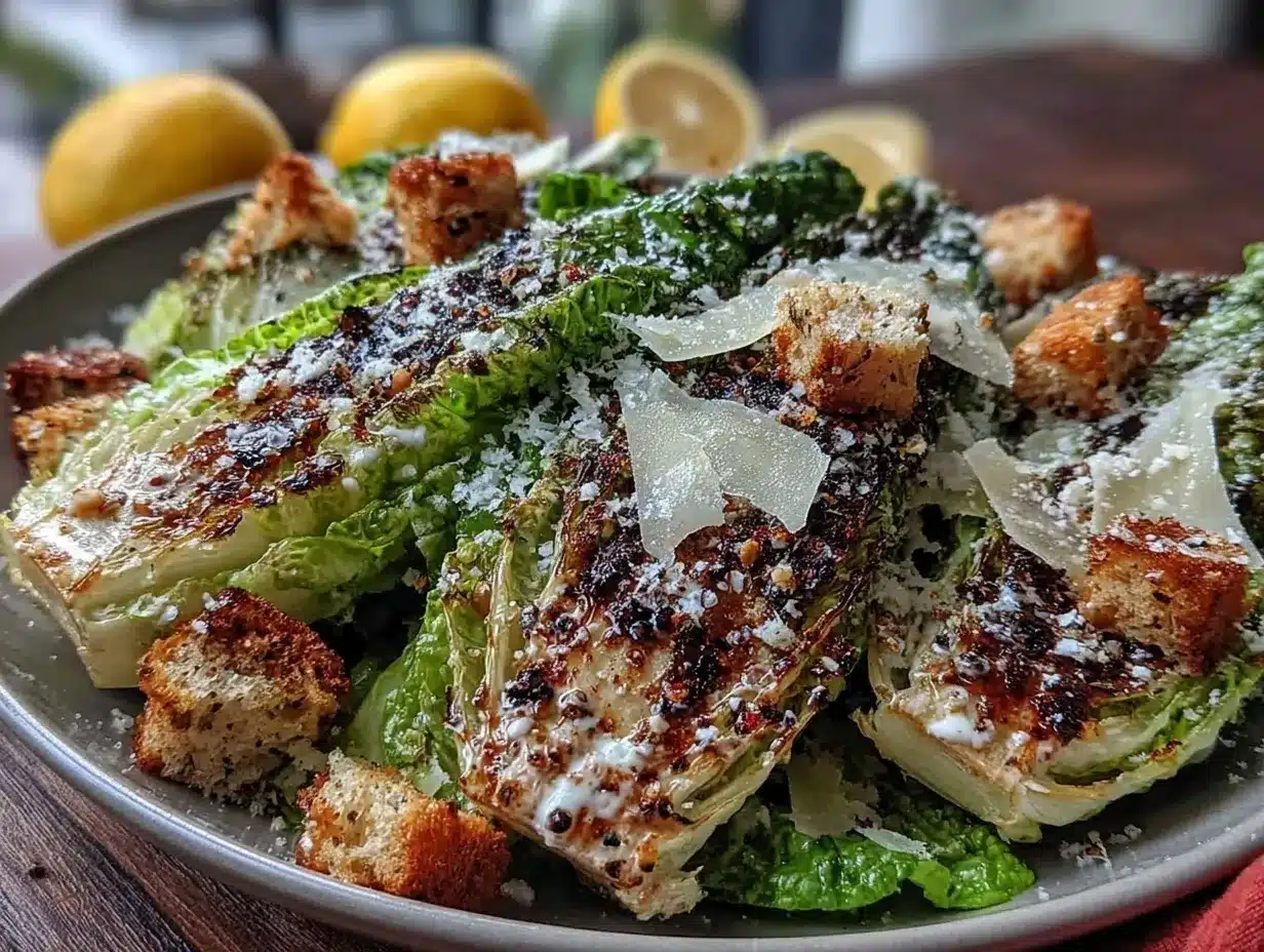crispy grilled caesar salad preparation steps