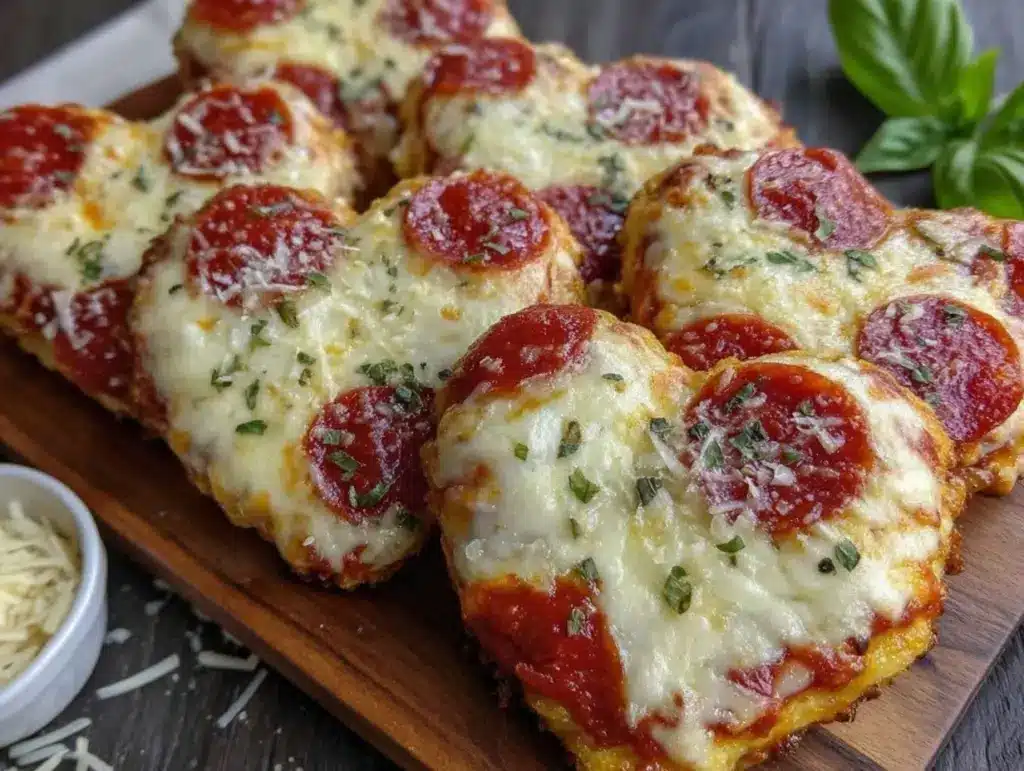 crispy heart shaped mini pizzas - featured image