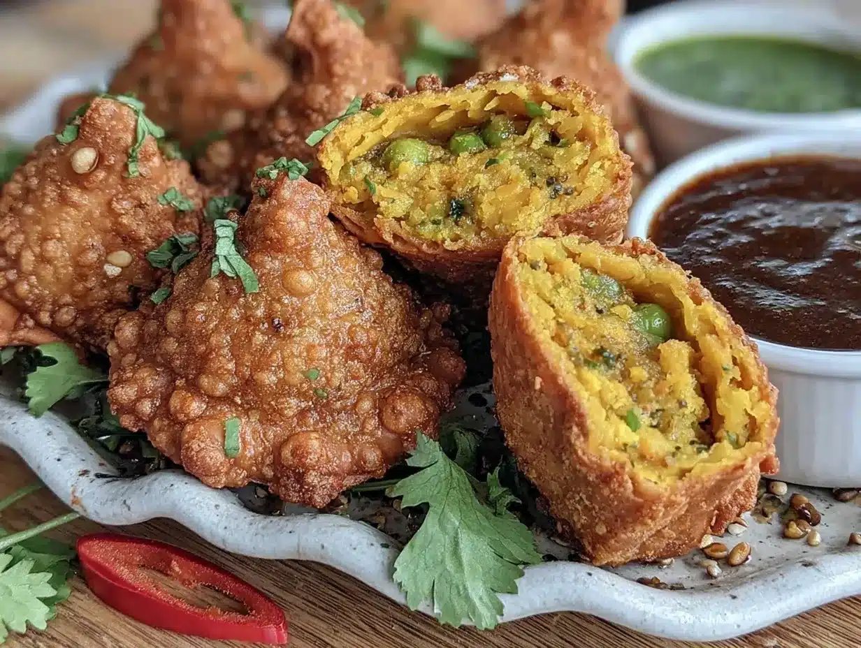 crispy Indian samosa potato bites preparation steps