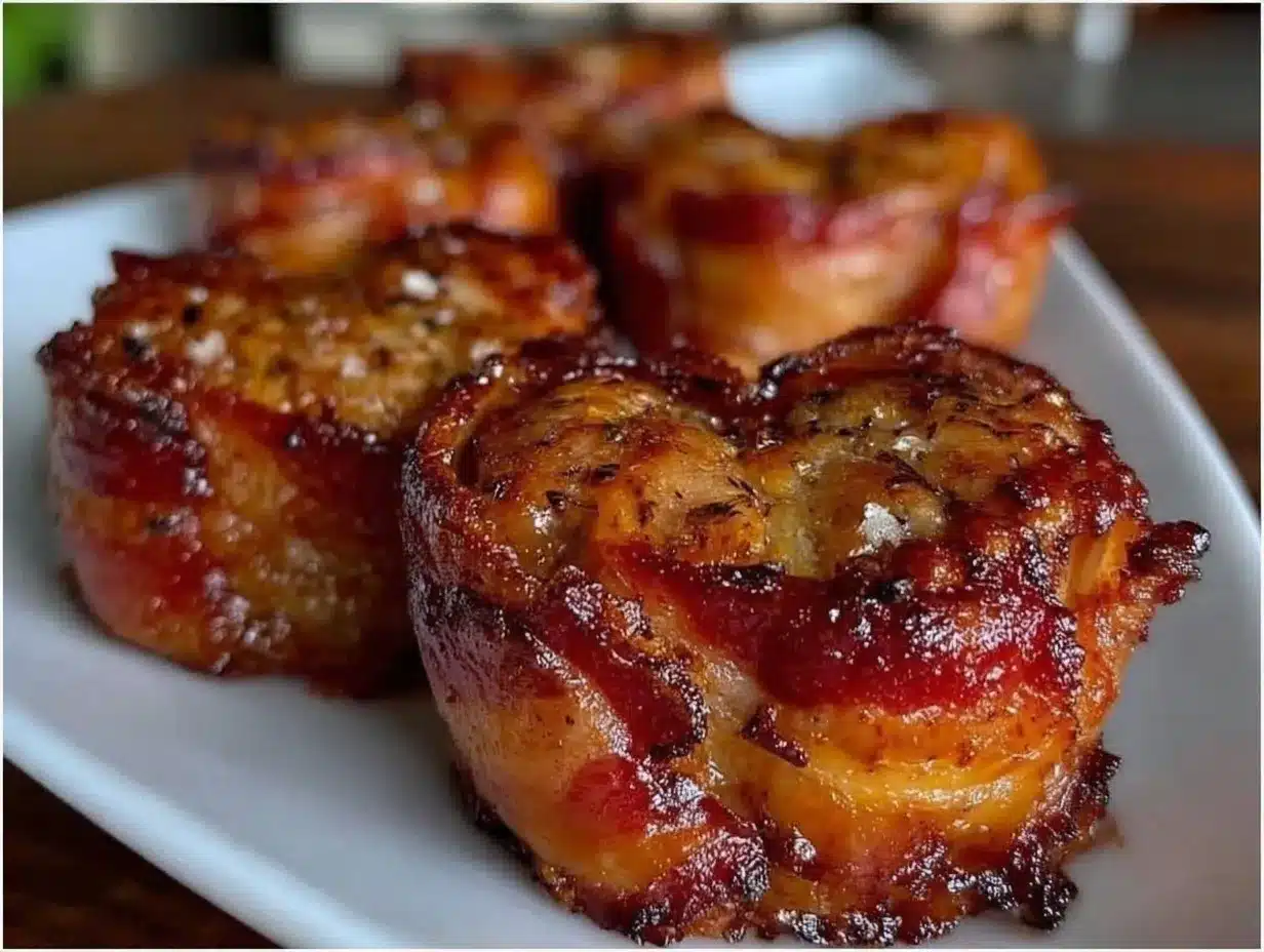 crispy oven-baked heart shaped bacon preparation steps