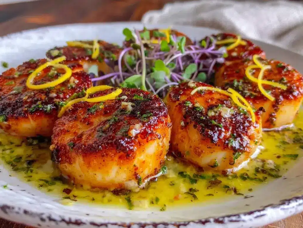 crispy pan-seared scallops - featured image