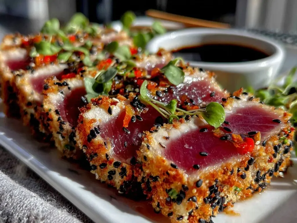 crispy seared ahi tuna - featured image