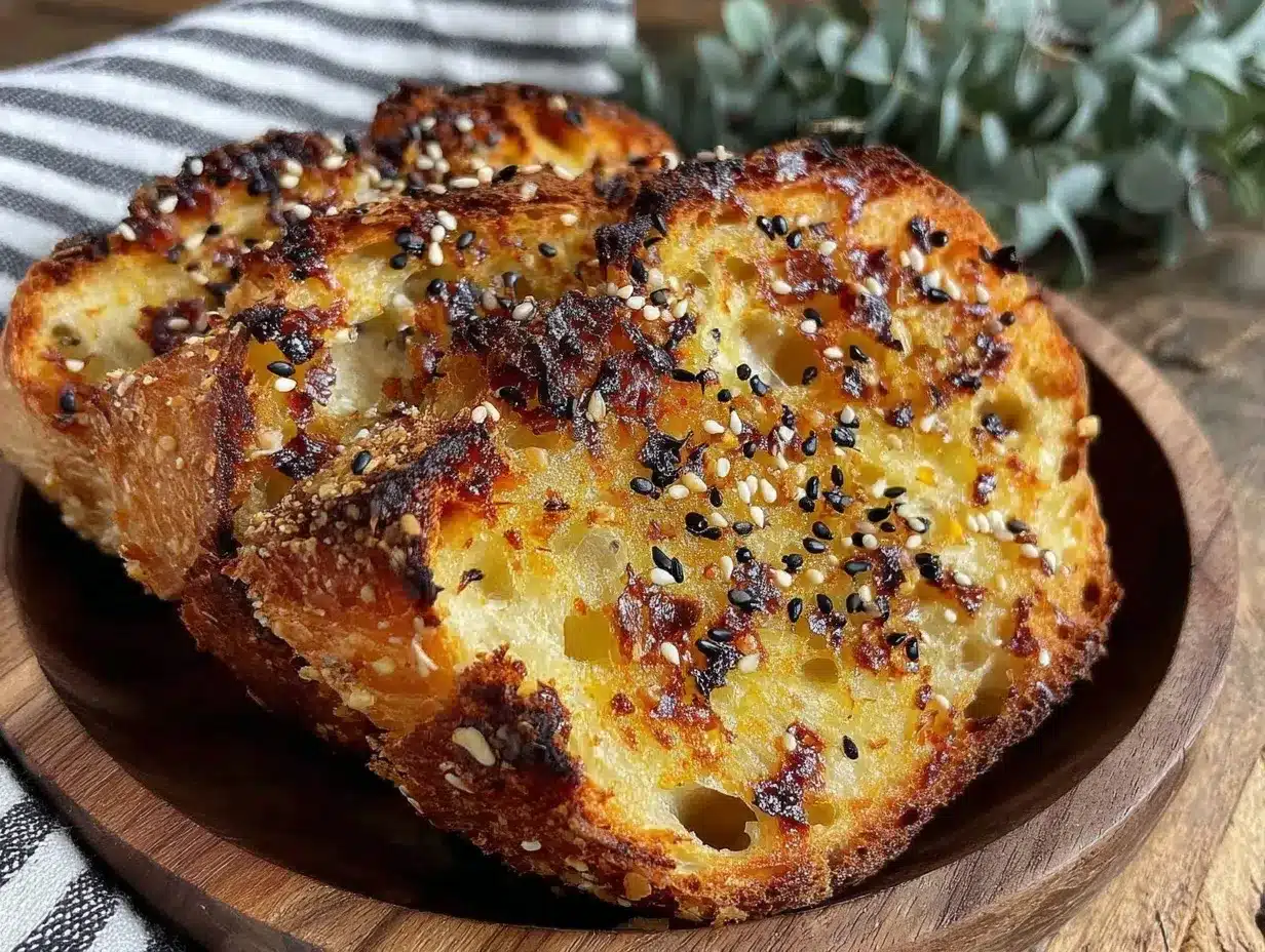 crispy toast with zesty everything seasoning preparation steps
