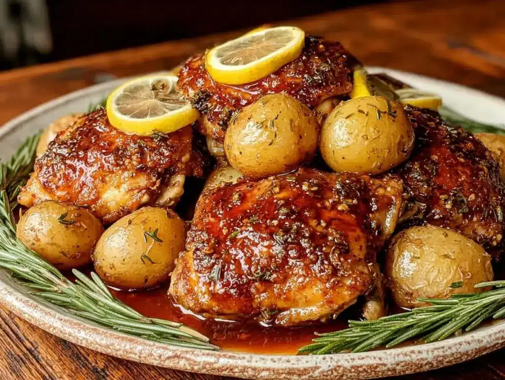 crockpot lemon chicken and potatoes - featured image