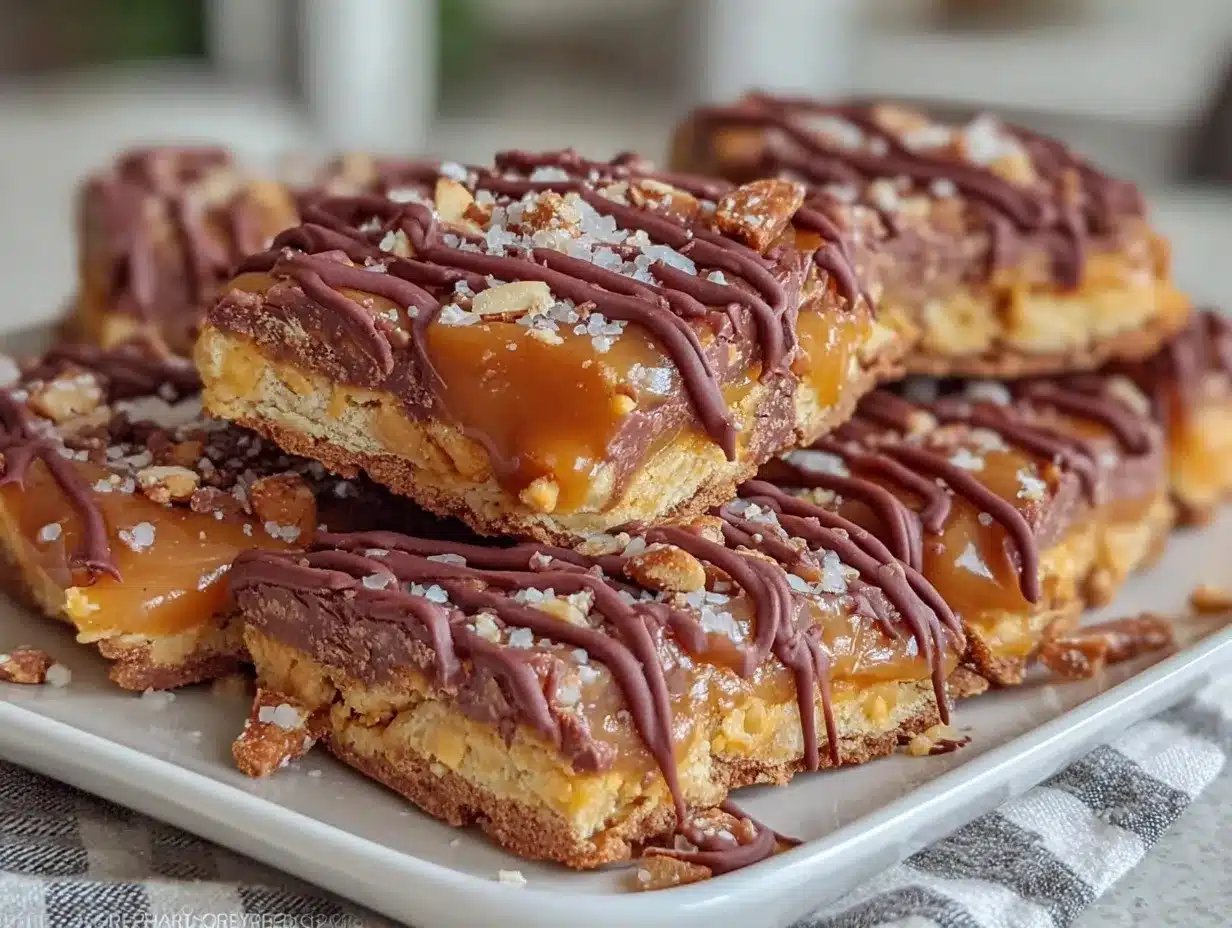 crunchy salted caramel pretzel bark preparation steps