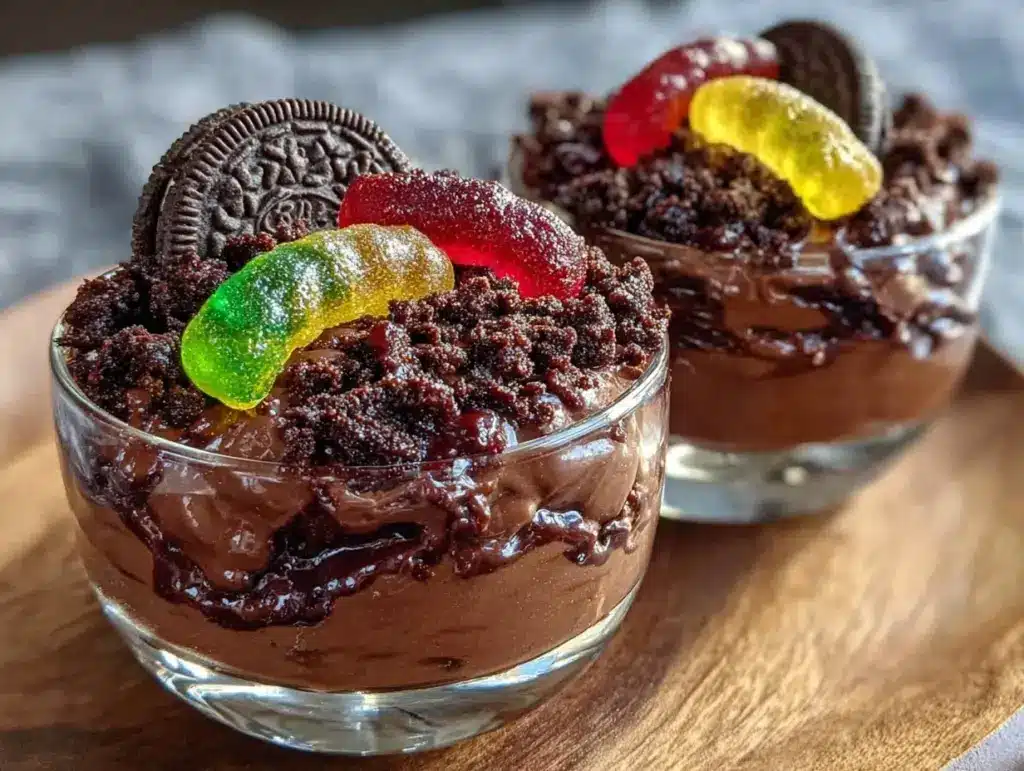 dirt and worms pudding cups - featured image