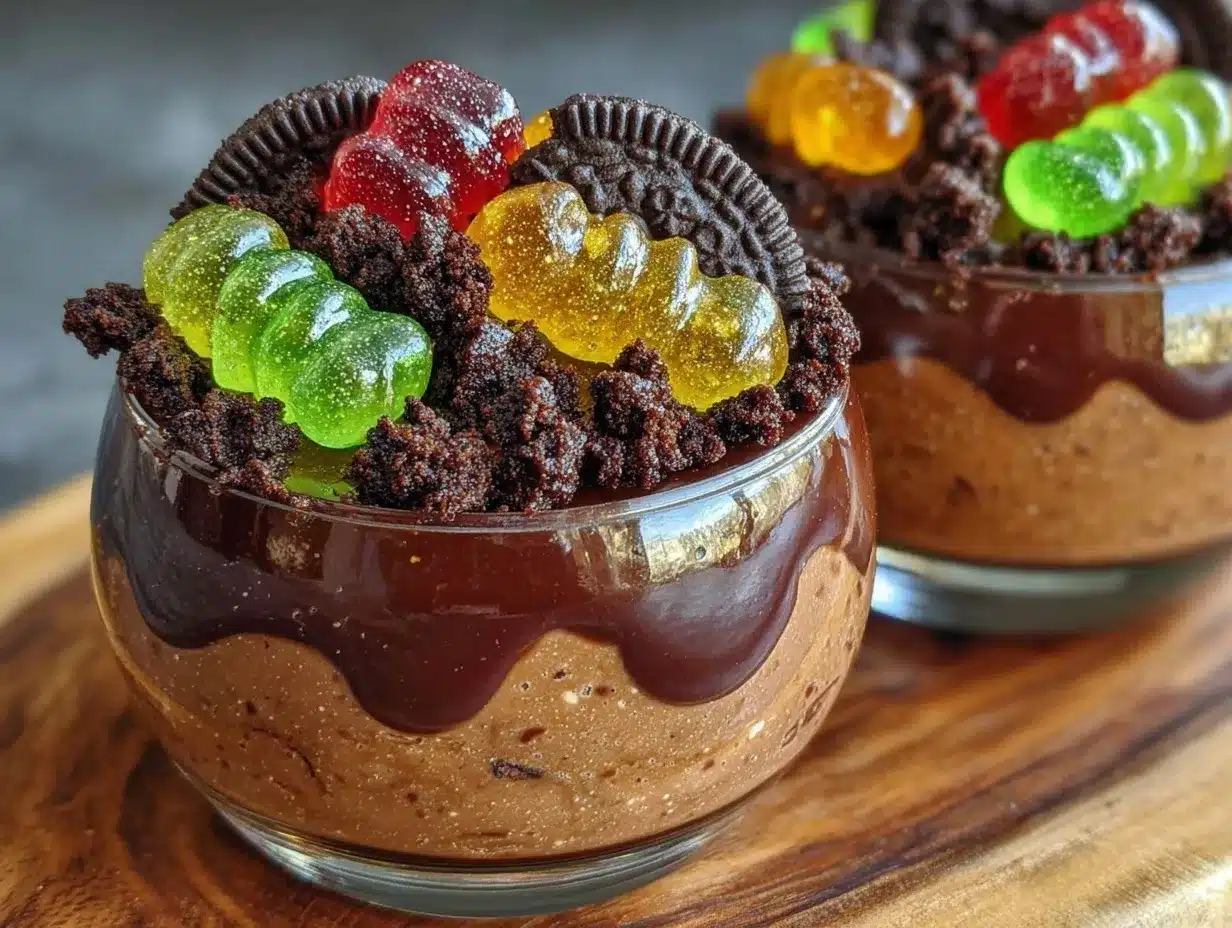 dirt and worms pudding cups preparation steps