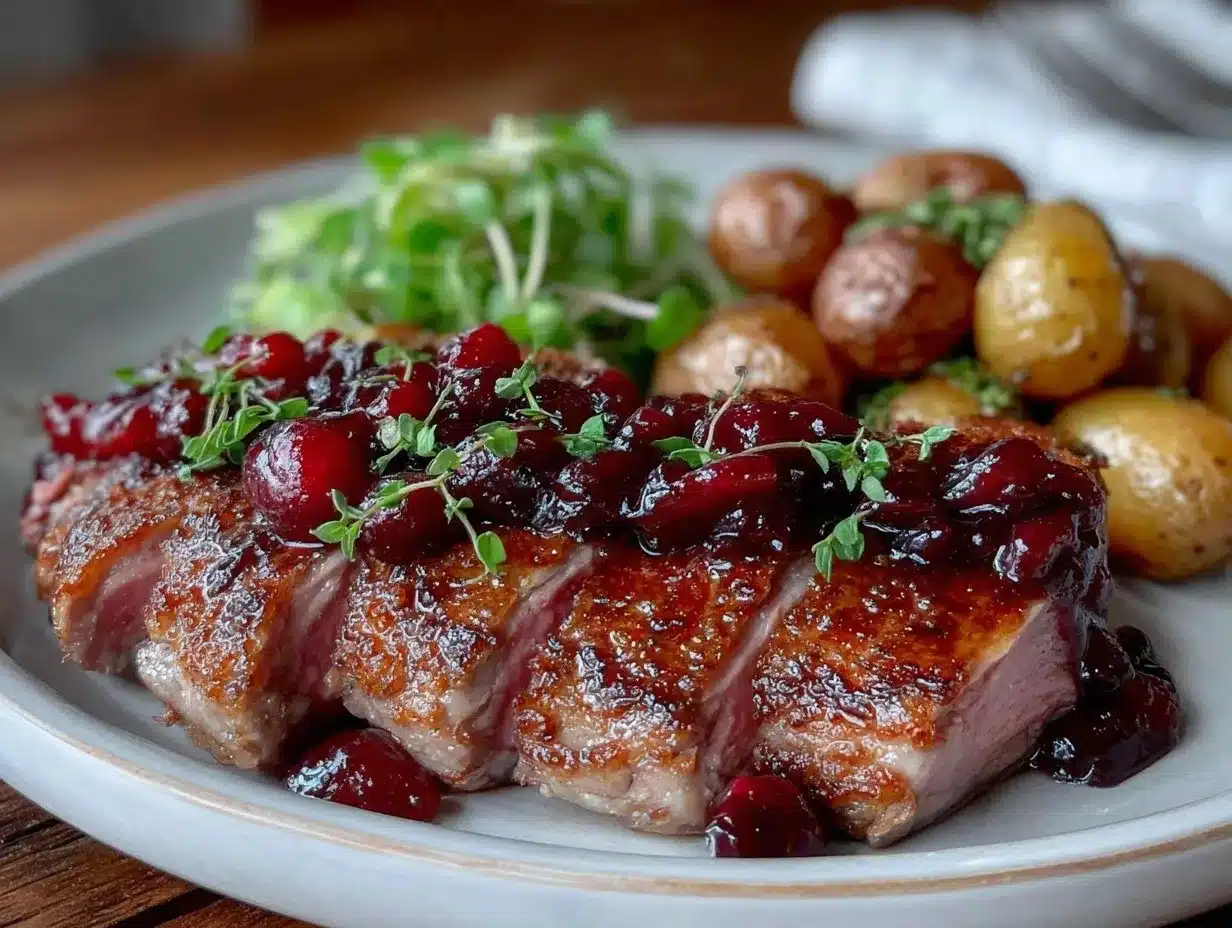 duck breast with cherry reduction preparation steps