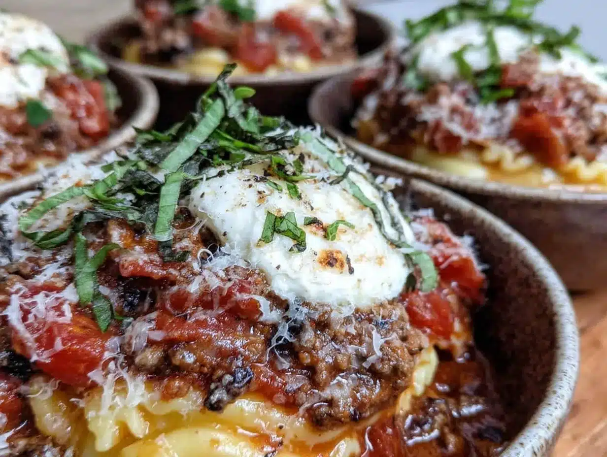 Easy Cheesy Deconstructed Lasagna Bowls preparation steps