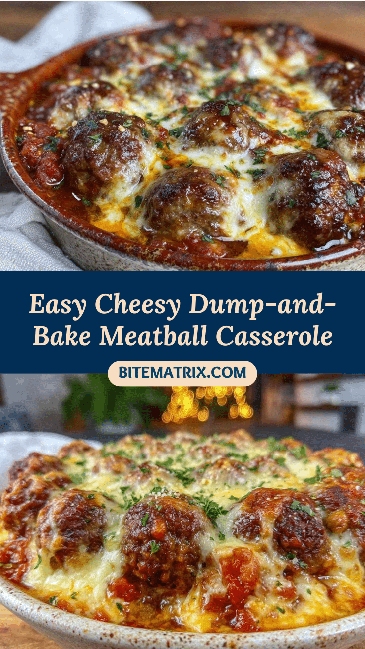 easy cheesy dump-and-bake meatball casserole recipe