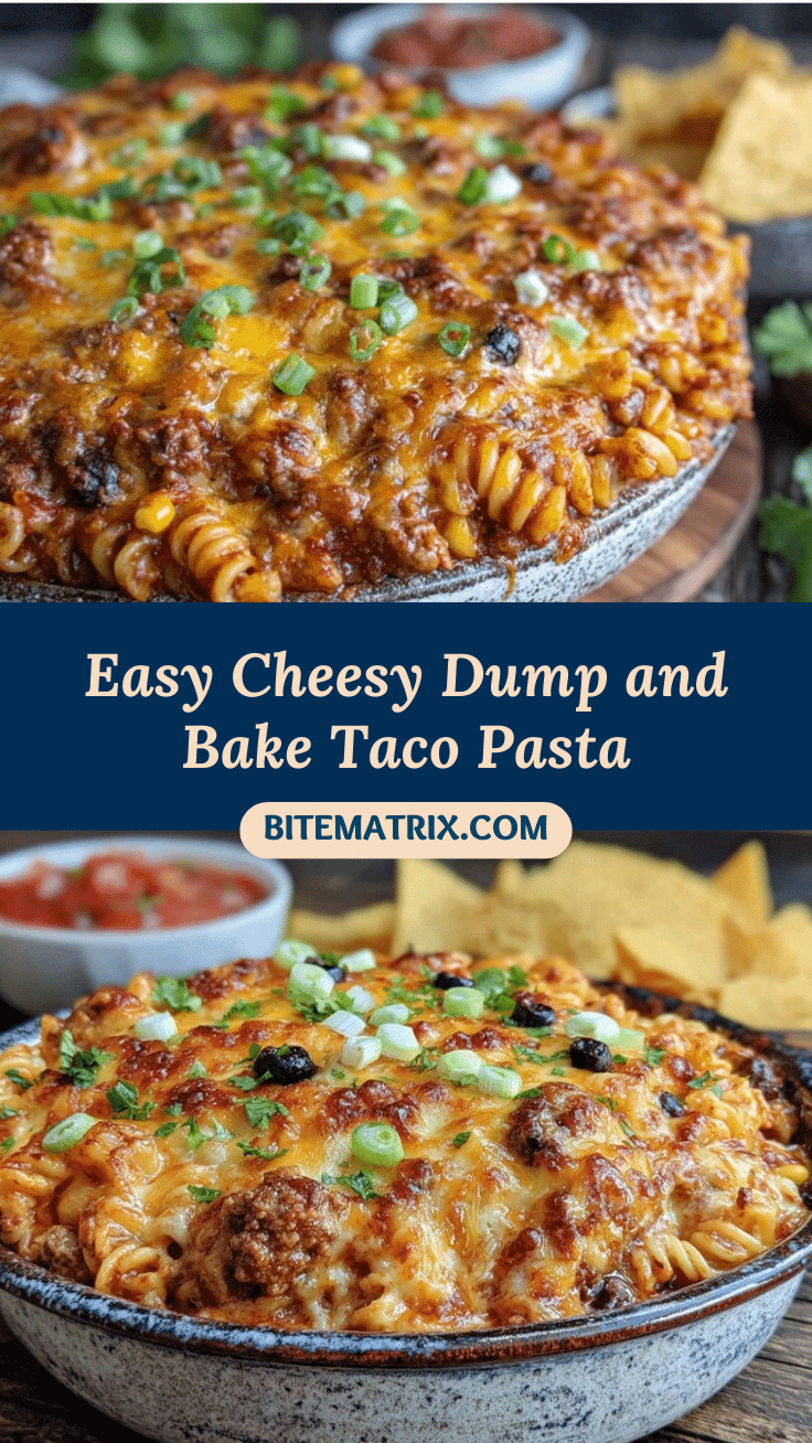 easy cheesy dump-and-bake taco pasta recipe