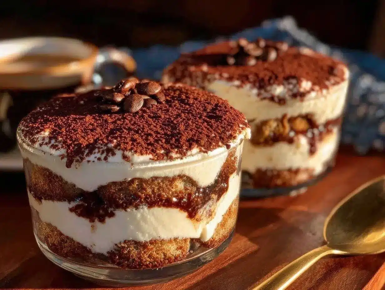 easy creamy Italian tiramisu for two preparation steps