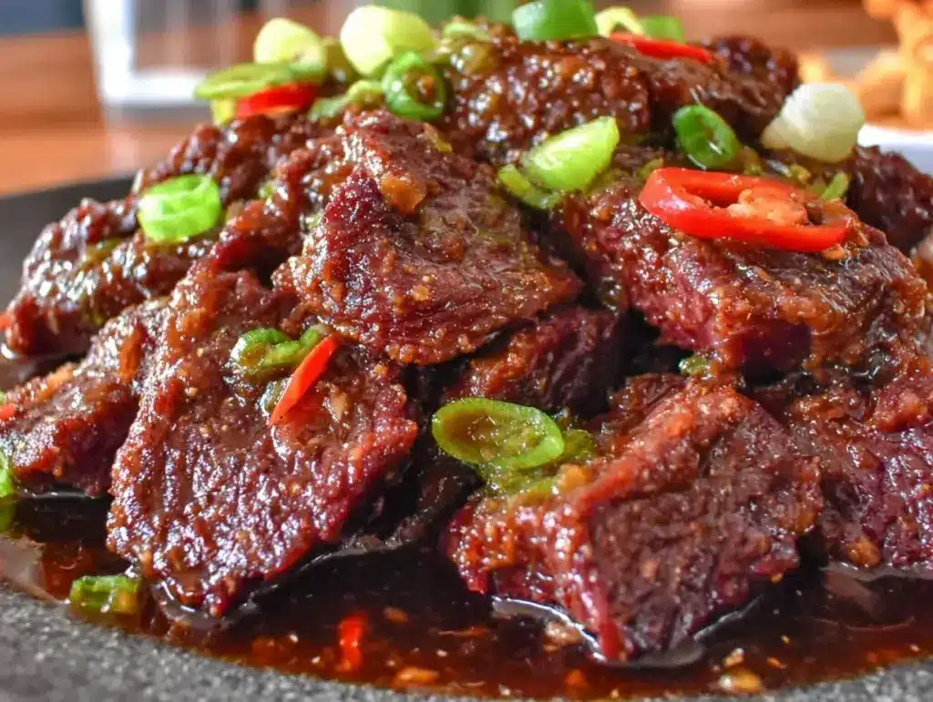 Easy Crispy Paleo Mongolian Beef - featured image