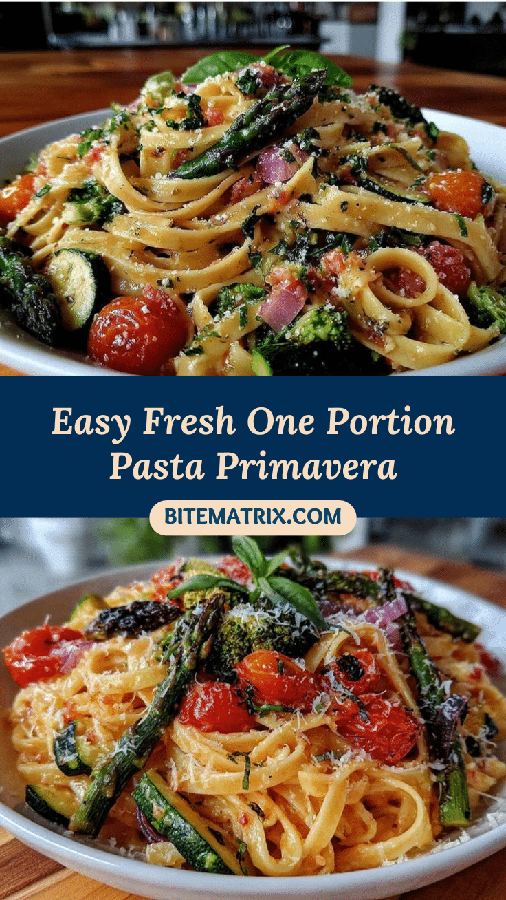 easy fresh one portion pasta primavera recipe