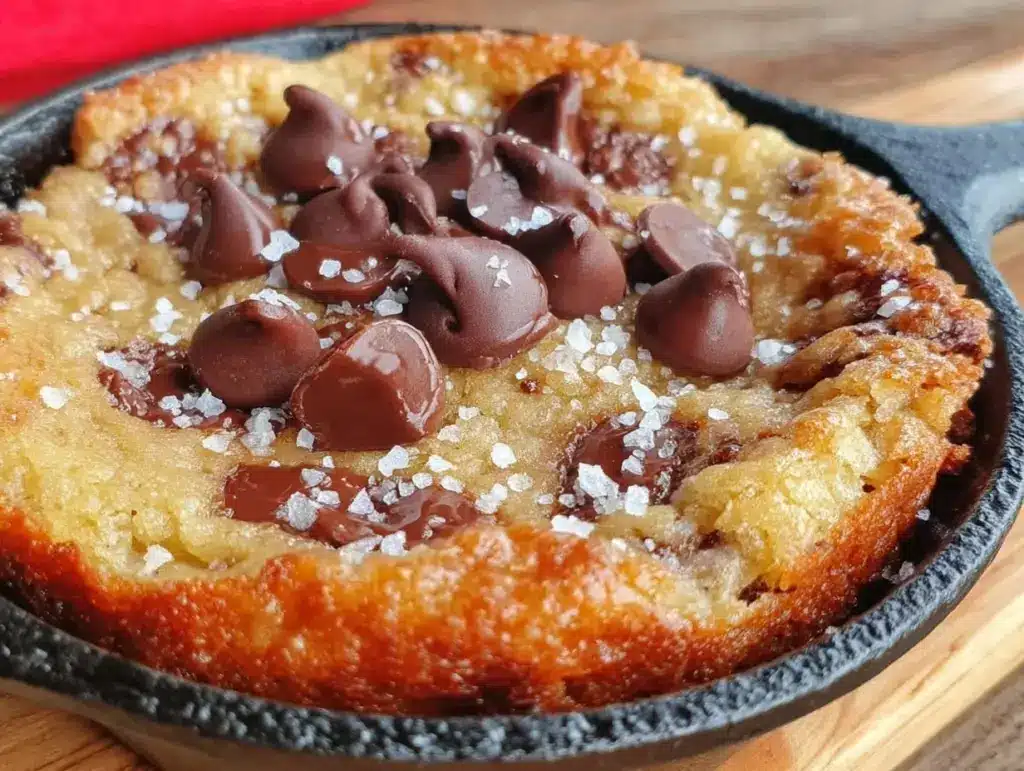 easy gooey skillet cookie for one - featured image