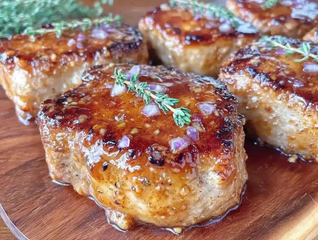 easy honey garlic pork chops - featured image