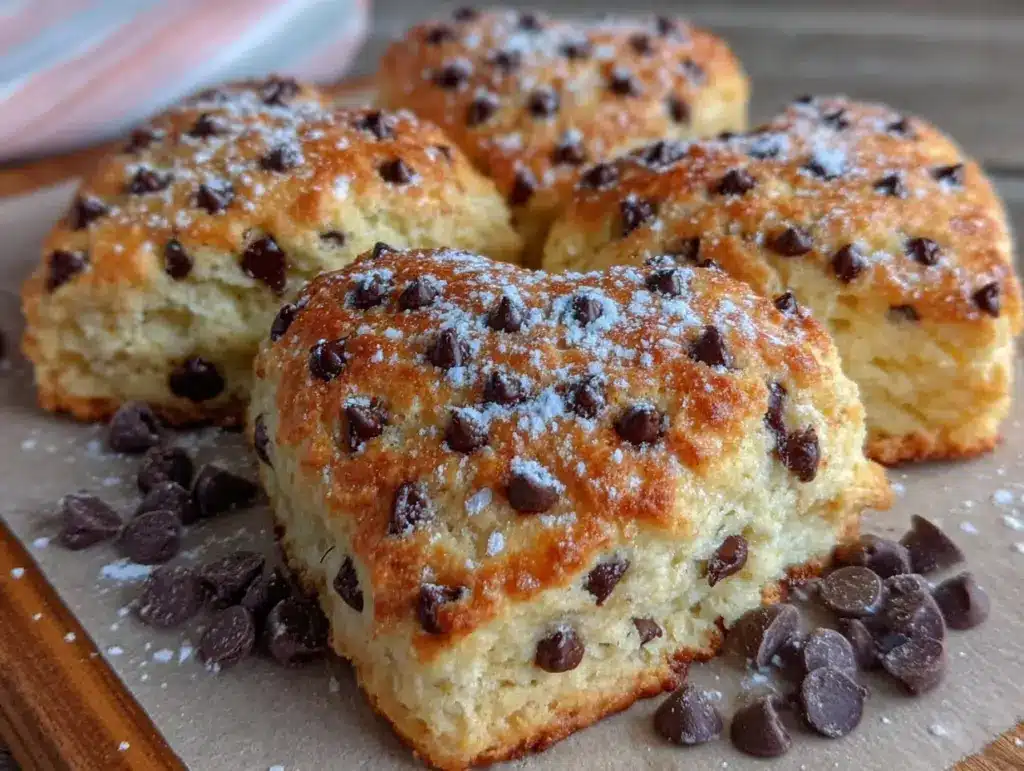 Fluffy Chocolate Chip Heart Scones - featured image