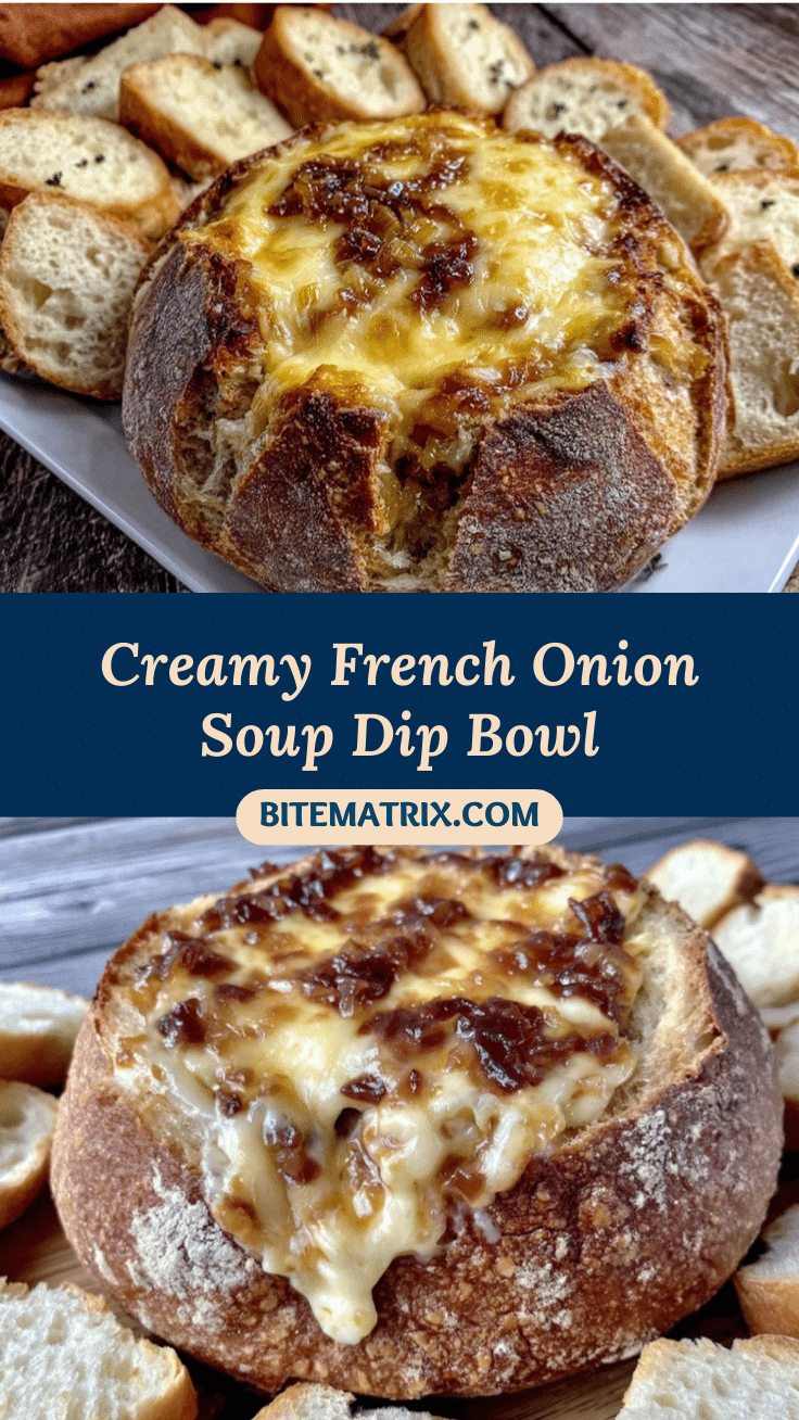 French Onion Soup Dip in Bread Bowl recipe