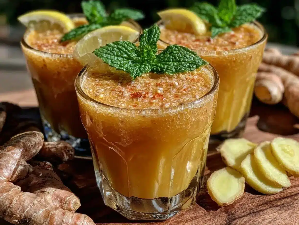 Fresh Turmeric Ginger Immunity Shots preparation steps