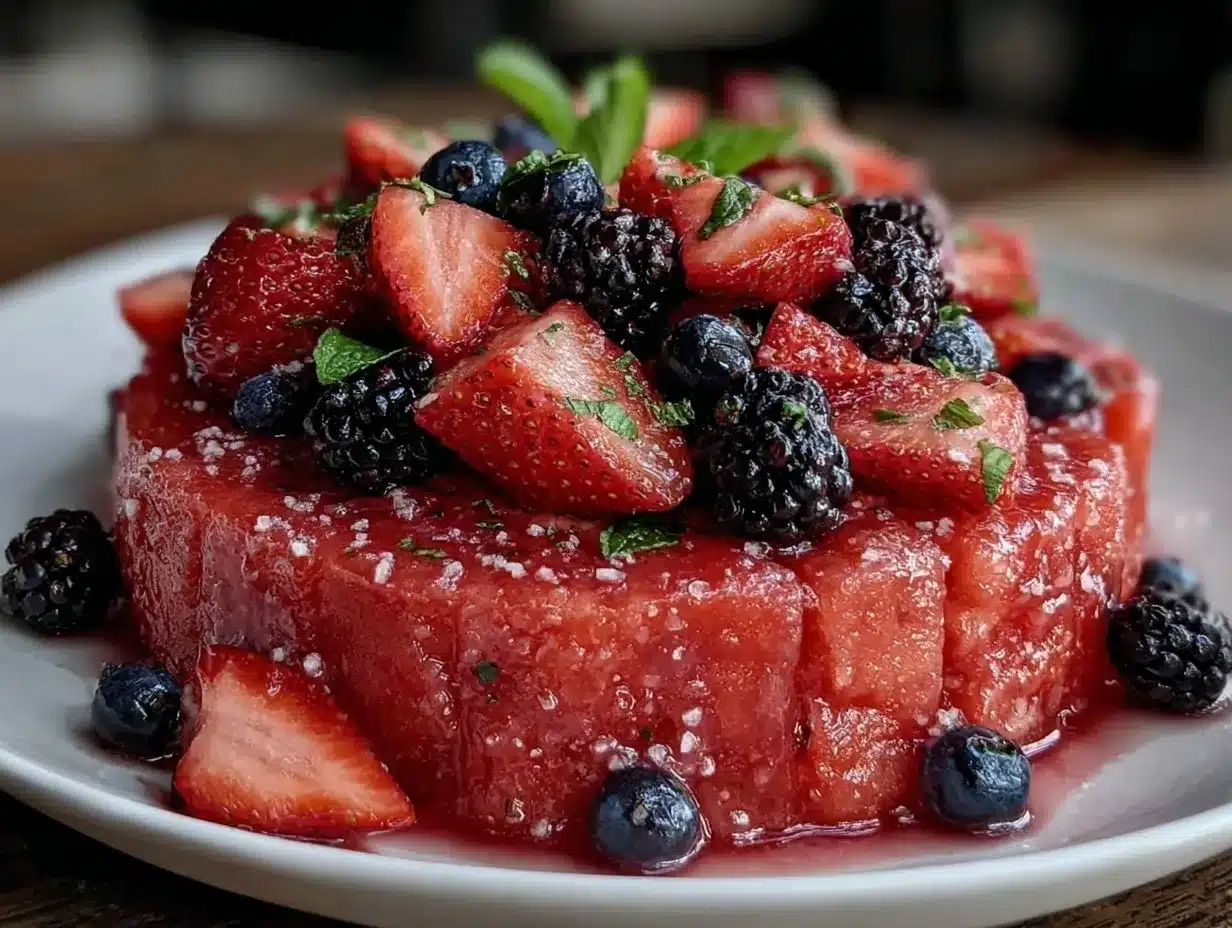fresh watermelon cake preparation steps