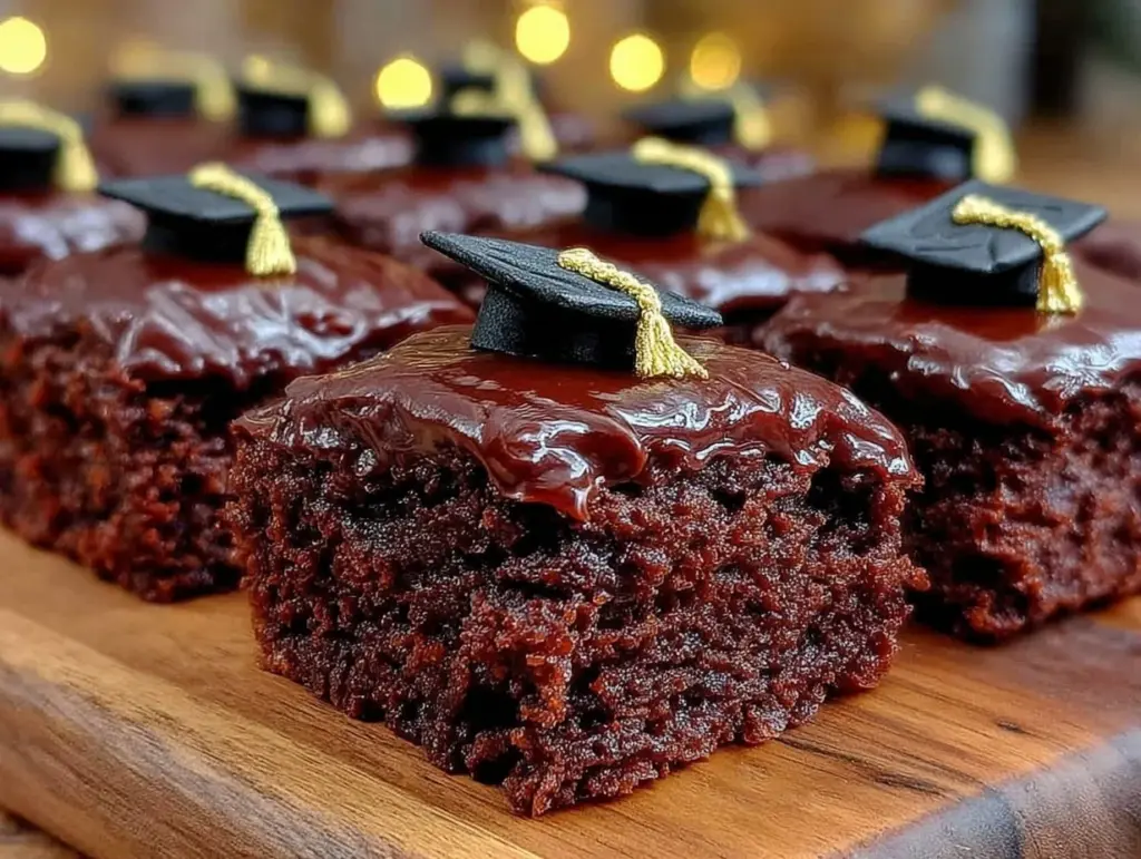 graduation cap brownie bites - featured image