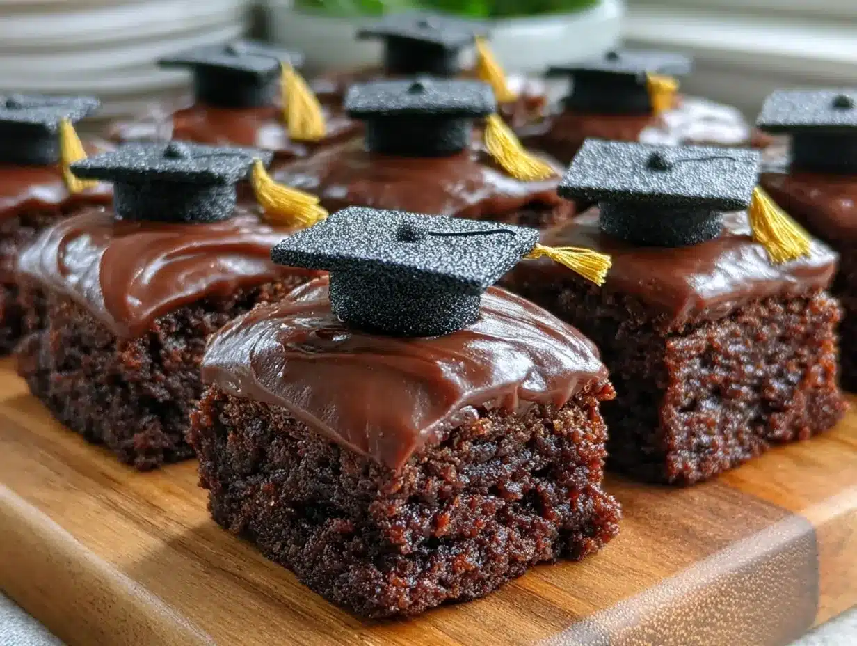 graduation cap brownie bites preparation steps