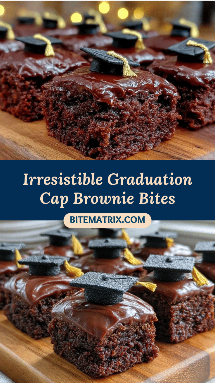 graduation cap brownie bites recipe